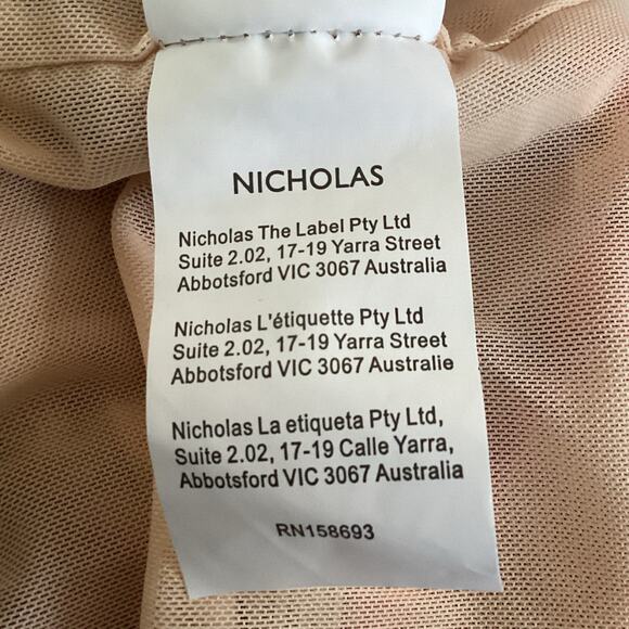 Nicholas Maleah Watercolor Floral Mesh Ruched Cocktail Dress 8 $395 - Picture 11 of 12